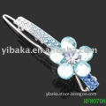 sweet flower hair barrette types clear rhinestone floral metal hair wear for bridal HF80708